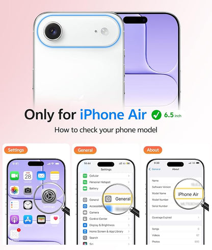 FNTCASE for iPhone Air Case: [Compatible with Magsafe] Translucent Matte Cases with [Full Camera Protection] [Screen Protector] Military Grade Shockproof Protective Phone Cover - Light Purple