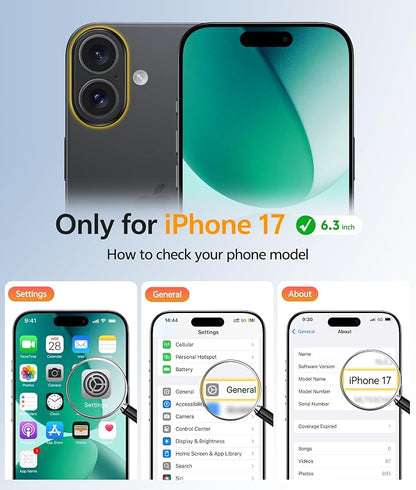FNTCASE for iPhone 17 Case: [Compatible with Magsafe] Translucent Matte Cases with [Full Camera Protection] [Screen Protector] Military Grade Shockproof Protective Phone Cover - Green