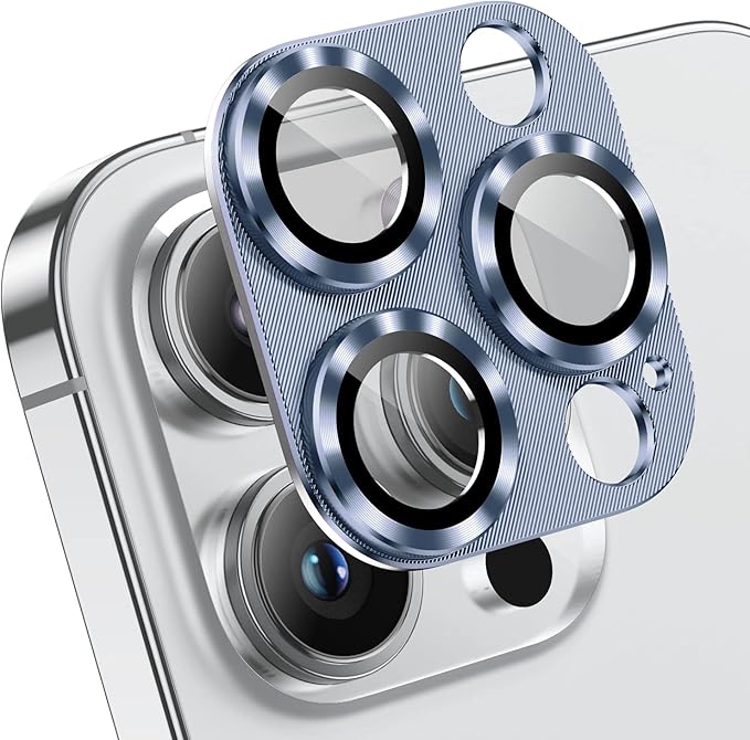 Korecase [2 Pack] for iPhone 14 Pro/iPhone 14 Pro Max Camera Lens Protector, Anti Scrach HD Tempered Glass Camera Screen Protector Cover, Aluminum Alloy Whole Lens Film Cover Accessories -Blue
