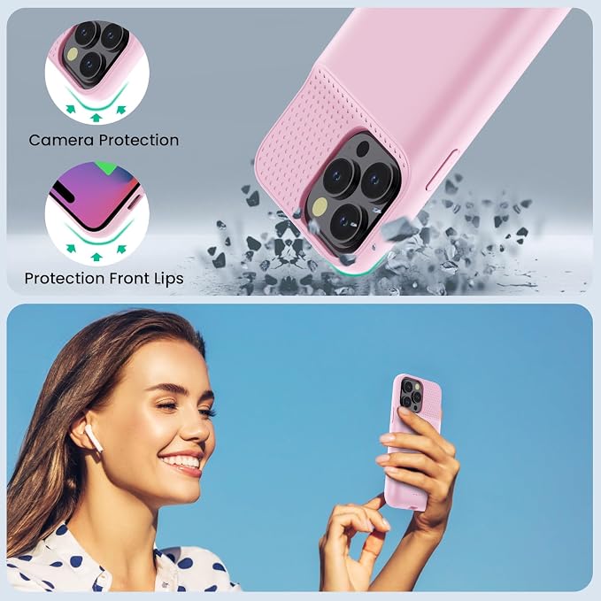 Battery Case for iPhone 14 Pro Max,14 Plus and 13 pro Max, Real 8600mAh Rechargeable Smart Extended Charging Case, Ultra-Slim Portable Protective Battery Pack (6.7 inch) Pink