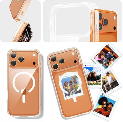 3 in 1 for iPhone 17 Pro Max Case Clear,Fits MagSafe, Not Yellowing, Screen Protector*1 Camera Lens Protector*1, Military-Grade Protection for Phone Cover 6.9 inch