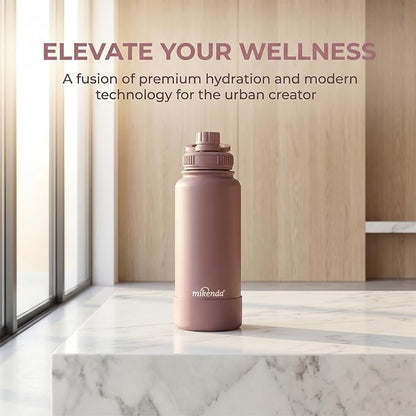 32oz Insulated Tumbler with Magnetic Phone Holder, Gym Water Bottle | Leak Proof Lid, 24hr Cold & 12hr Hot, Non-Slip Base | Travel Mug, Reusable & Eco-Friendly (smoky pink, 32, ounces)