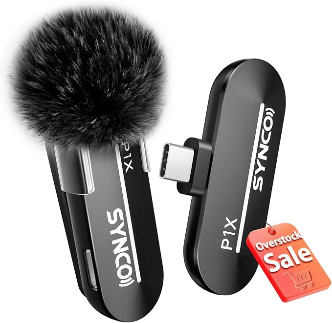 SYNCO Wireless Microphone for iPhone 15/16/17 & Android, 48kHz/24-bit, HiFi Sound Quality, P1XT Mini Microphone for Tiktok, YouTube, Streaming, Vlog Video Recording, USB-C Devices