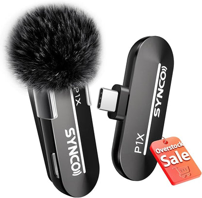 SYNCO Wireless Microphone for iPhone 15/16/17 & Android, 48kHz/24-bit, HiFi Sound Quality, P1XT Mini Microphone for Tiktok, YouTube, Streaming, Vlog Video Recording, USB-C Devices