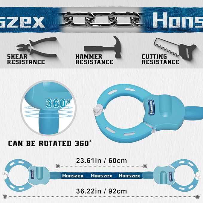 Scooter Lock, Scooter Locks Anti Theft, 36.22inch Colorful Electric Scooter Handcuff Lock, Bike Locks High Security with Key, Accessories for E Scooter, E Bike