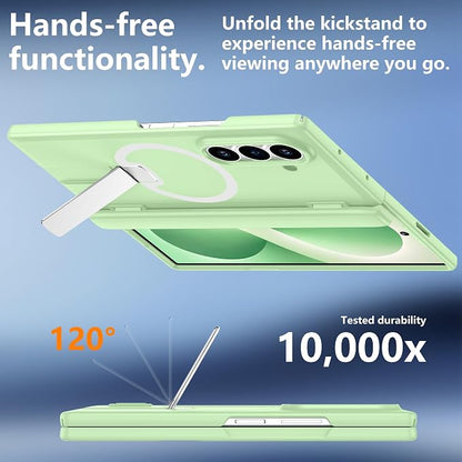 For Samsung Galaxy Z Fold 8 Ultra Case with Kickstand & Screen Protector | MagSafe-Compatible,Military Grade Drop Tested Non-Slip Slim Shockproof Case for Samsung Galaxy Z Fold 8 Ultra-Matcha Green