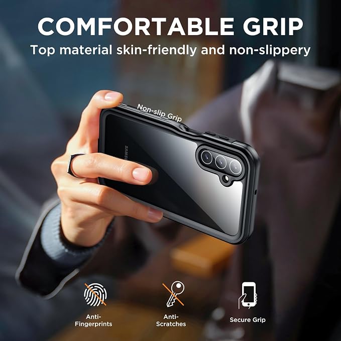for Samsung Galaxy A15 5G Case Waterproof, [IP68 Underwater][Dropproof][Dustproof][Real 360] [Non-Slip] Heavy Duty Tough Rugged Shockproof Protective Phone Case for Galaxy A15 5G 6.5",Black