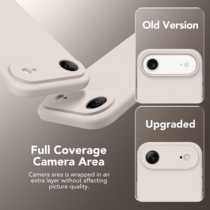 Magnetic for iPhone Air Case, Compatible with MagSafe, [Full Camera Protection][Screen Protector] Silicone Shockproof Protective Phone Case for iPhone 17 Air 6.5", Stone