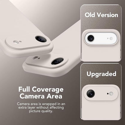 Magnetic for iPhone Air Case, Compatible with MagSafe, [Full Camera Protection][Screen Protector] Silicone Shockproof Protective Phone Case for iPhone 17 Air 6.5", Stone