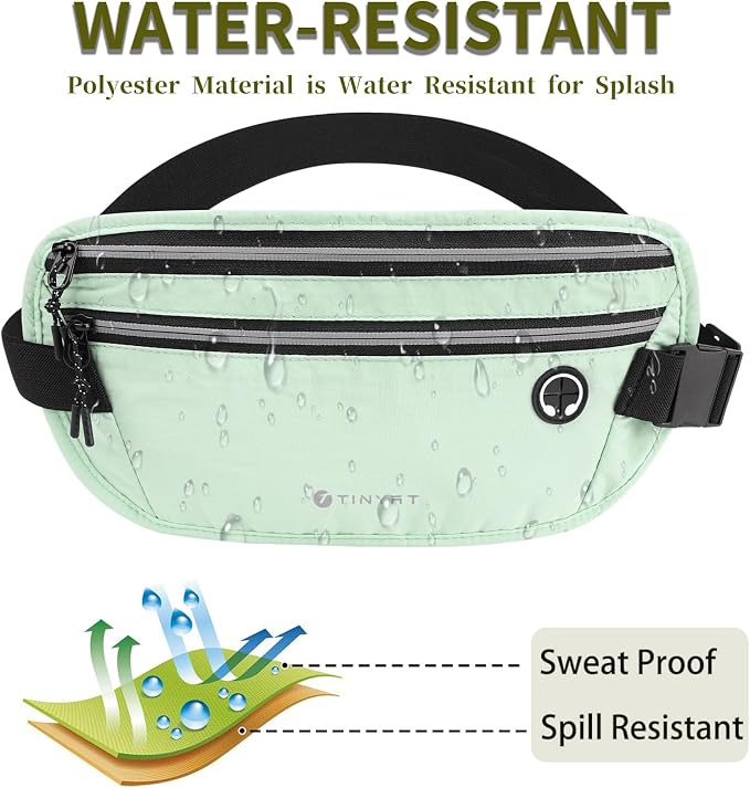Slim Running Belt for Women Men Runners Fanny Packs With Phone Holder Hidden Pockets Exercise Waist Bag for Marathon Workout
