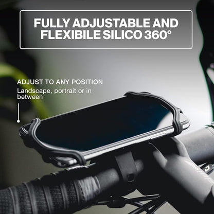 TeamObsidian Bike Phone Mount [ Size L] Made of Durable Non-Slip Silicone. Rotatable Mobile Cellphone Holder/Universal Cradle for All Bicycle Handlebars and 99% of Smartphones:
