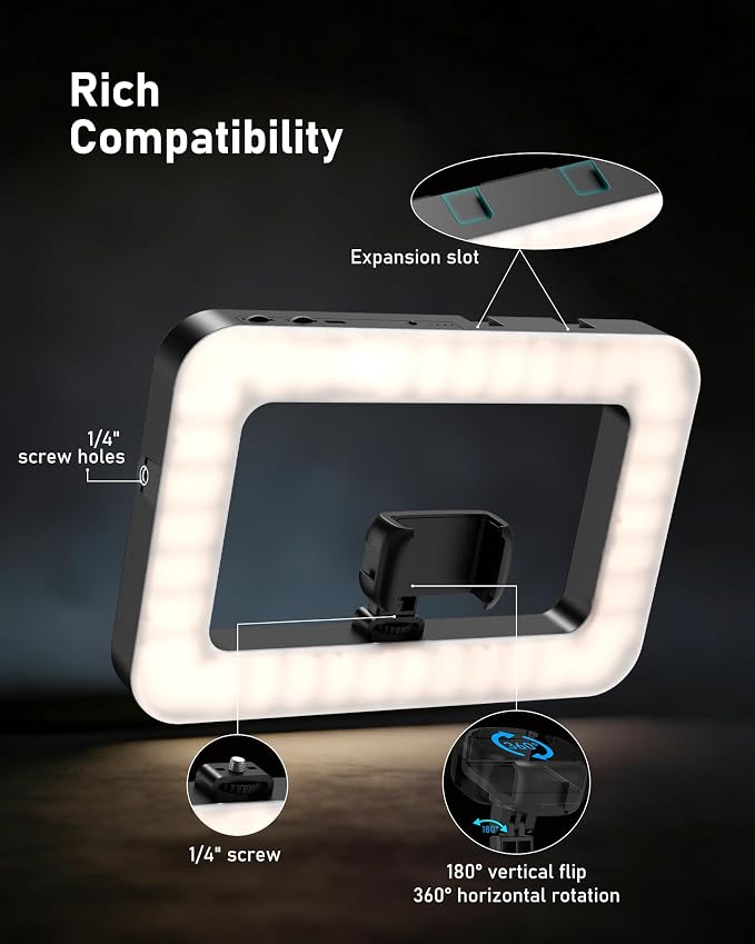 Smartphone Video Rig with LED Light, Ring Light for Phone, Video Recording with Remote, Adjustable 2900K-7000K&CRI 95+, Handheld Makeup Light for YouTube TikTok Live Streaming Makeup Vlogging