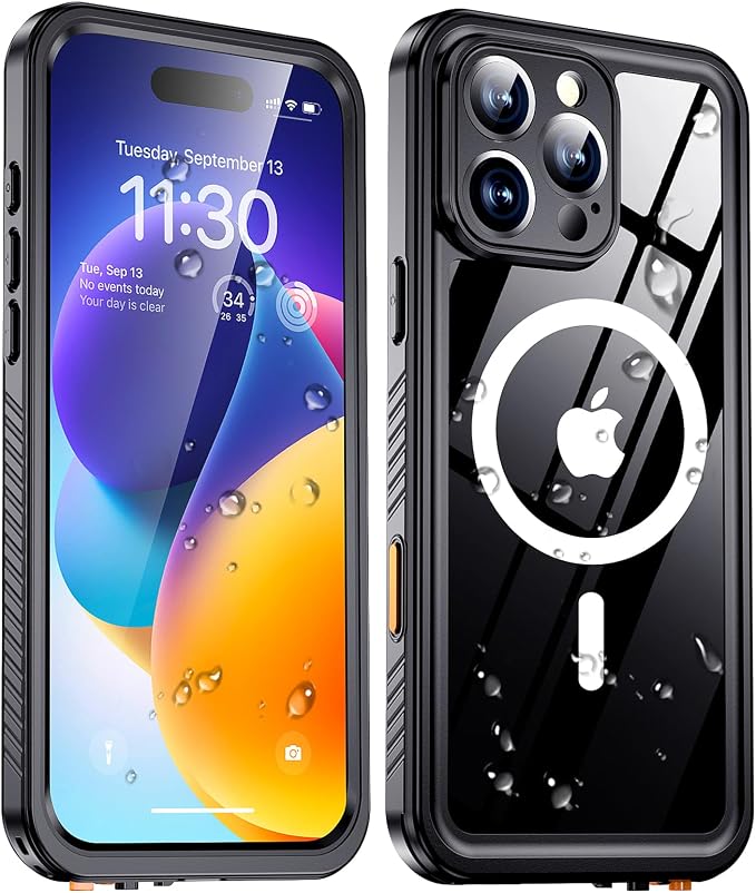 xiwxi for iPhone 16 Pro Max Case Waterproof,[IP68 Underwater][Built-in Screen Protector ][Compatible with MagSafe][15FT Military Dropproof][Dustproof] Full Body Shockproof Protective Phone Case 6.9"