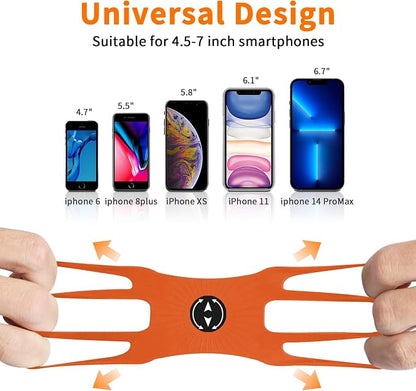 3in1 Phone Holder for Running,Arm Band/Wrist Holder/Bike Mount,Phone Armbands 360° Rotation & Detachable Fit All 4.5-7" Phone for iPhone 17/16/15/Pro/14/13/12/mini/Pro Max/XS/XR (Orange)