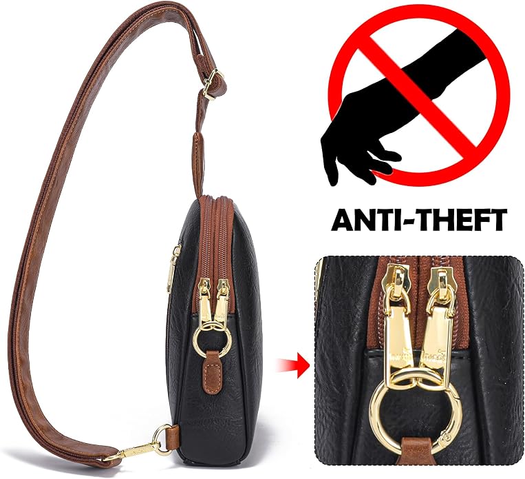 INICAT Small Sling Bag for Women Everyday & Travel Crossbody Bags Lightweight Cross Body Purses Vegan Leather
