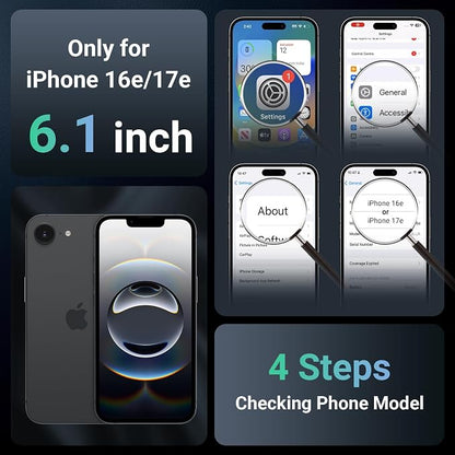 jaroco Magnetic for iPhone 17e Case& iPhone 16e Case, [Compatible with MagSafe][Military Grade Drop Protection][Heavy Duty Protection][Non-Slip][Shockproof] 2-Layer Bumper Phone Case 6.1''-Black