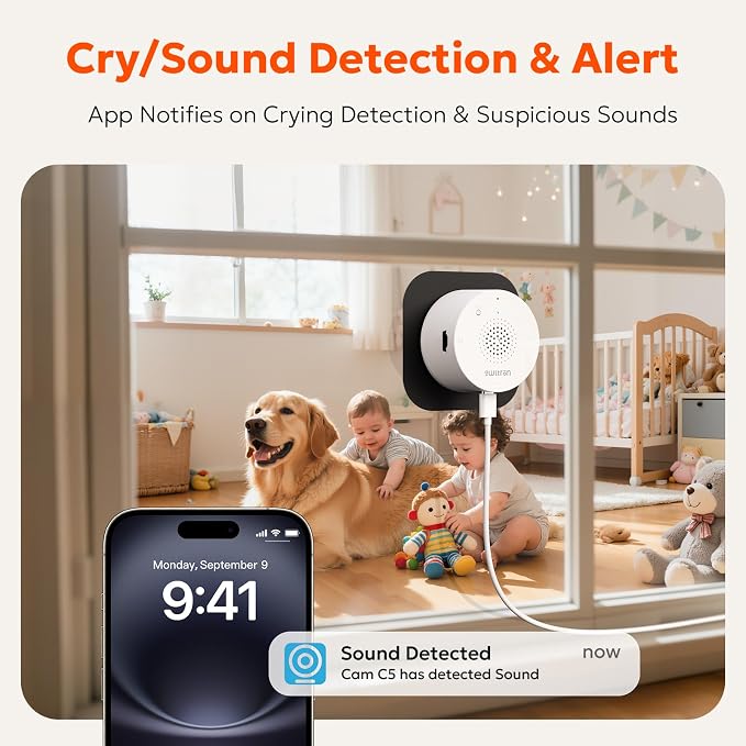 owltron Window Camera 3MP, 5G & 2.4GHz WiFi Indoor Cameras for Home Security with Al Color Night Vision, Human/Motion Detection, Anti-Glare, 24/7 Recording, Real-Time Alerts, Easy & Quick Install