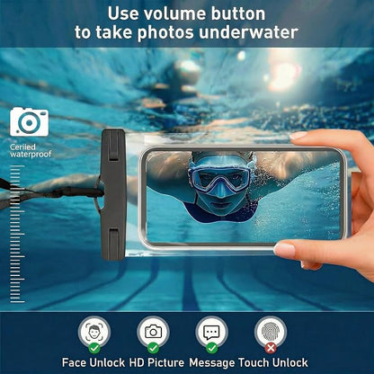 1/2 Pack Waterproof Phone Pouch Compatible with iPhone 17 16 15 Pro Max & Galaxy S24+/S23 7in Waterproof Phone Case,IPX8 Beach Travel Must Haves,Beach Essentials,Black and White,2 Pack