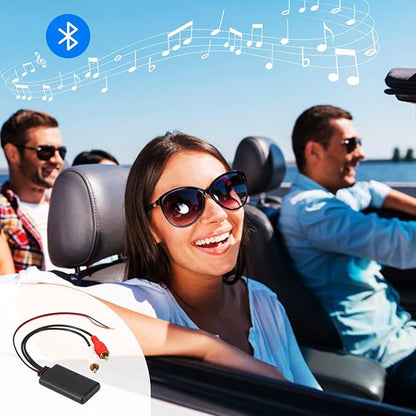 Car Wireless Bluetooth Cable Adapter, Universal Automotive Wireless Radio Stereo Connector with 2 RCA AUX Audio, Car Bluetooth 5.0 Module Music Receiver Fit Most Vehicles