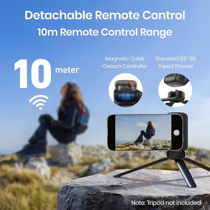 Magnetic Phone Camera Grip, Smartphone Shooting Holder Selfie Handle Snap with Wireless Shutter Button Remote for iPhone 16 15 14 13 12 Pro Max Android Cellphone Vlog Video Photography (Black)