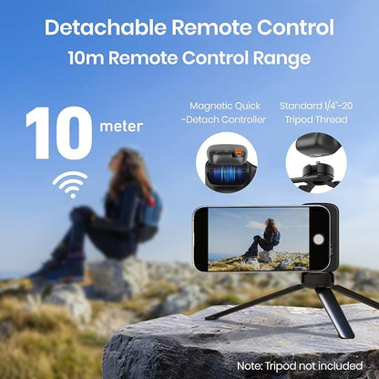 Magnetic Phone Camera Grip, Smartphone Shooting Holder Selfie Handle Snap with Wireless Shutter Button Remote for iPhone 16 15 14 13 12 Pro Max Android Cellphone Vlog Video Photography (Black)