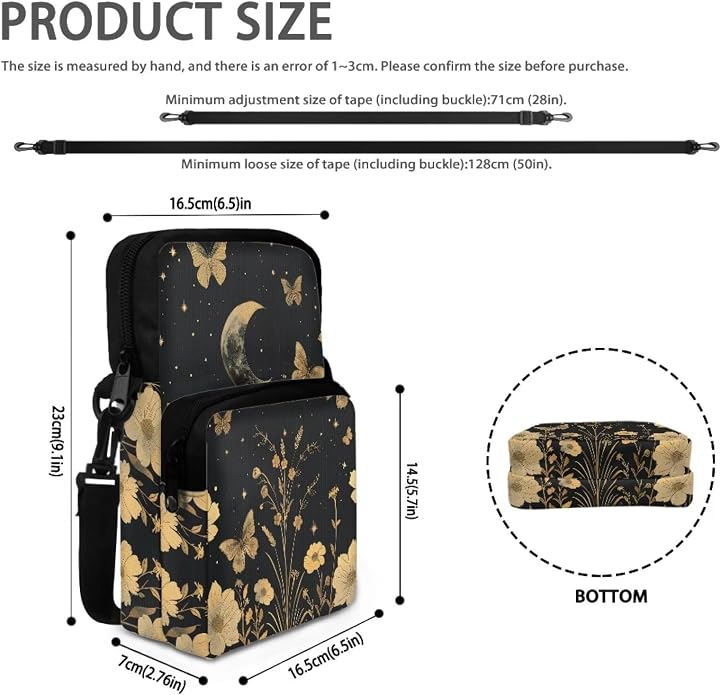Men's Crossbody Bag, Small Cell Phone Wallet, Women's Shoulder Handbag, Travel Gym Bag