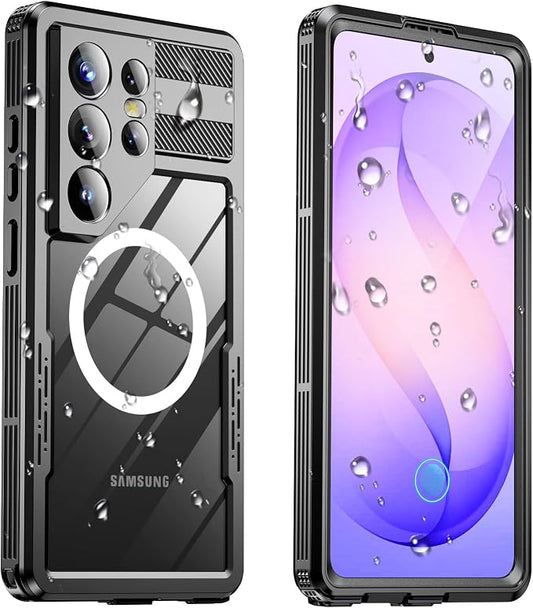 for Samsung Galaxy S26 Ultra Waterproof Case, [Fit for Magsafe] [IP68 Water Proof] [Built-in Screen Protector], Magnetic Heavy Duty Military Grade Rugged Phone Case for S 26 Ultra 6.9", Black