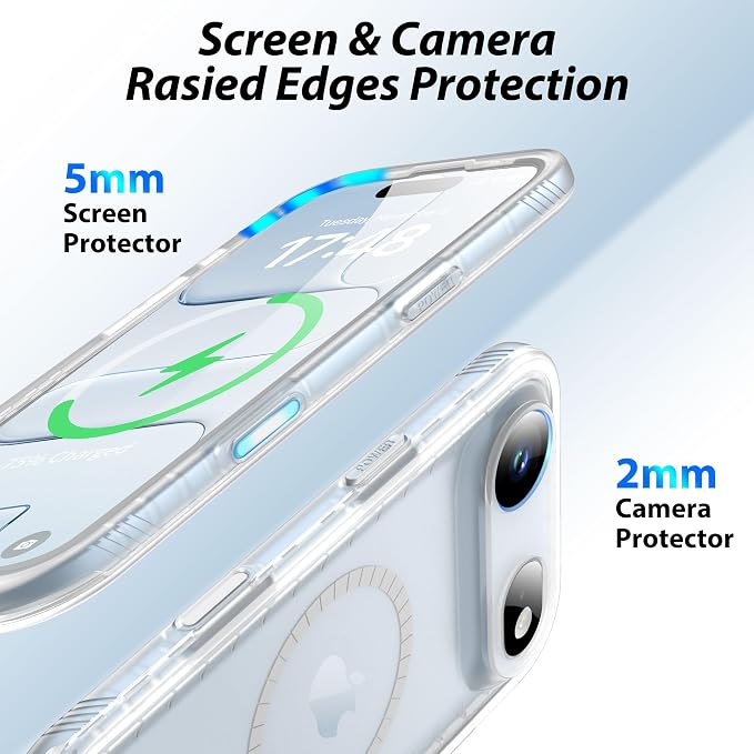 SPORTLINK for iPhone Air Case, IP68 Waterproof Military Protective Full Body Heavy Duty Shockproof 360 Sealed Dustproof with Camera Screen Protector Phone Cover for iPhone Air 6.5" Mag/Frosted Clear
