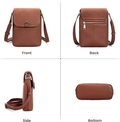 befen Genuine Leather Small Crossbody Bags for Women, Womens Cell Phone Purses Cross body Bag Purse with RFID Card Slots