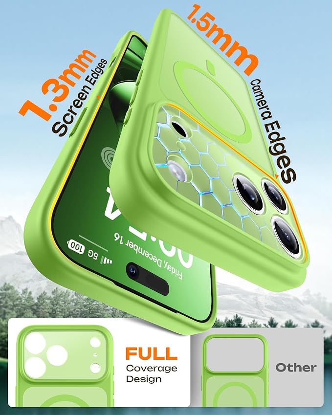 TOCOL for iPhone 17 Pro Max Case, Compatible with Magsafe Charger, Full Camera Protection, Translucent Matte for iPhone 17 Pro Max Phone Case 6.9 inch (Light Green)