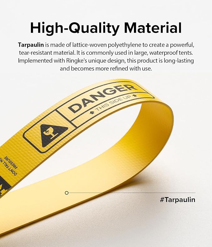 Ringke Hand Strap [Phone Wrist Strap] Designed for Camera Strap and Phone Strap, Adjustable Sturdy Universal Lanyard Compatible with Camera and Phone Case - Danger Yellow
