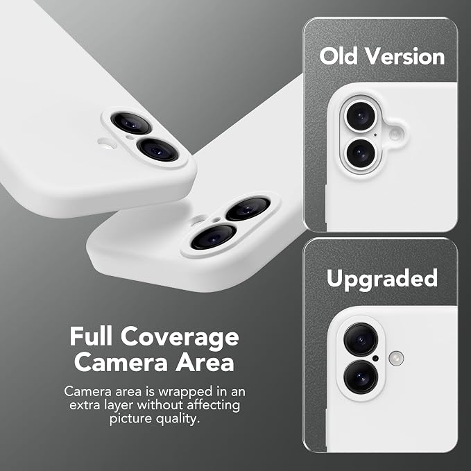 Magnetic for iPhone 17 Case, Compatible with MagSafe, [Full Camera Protection][Screen Protector] Silicone Shockproof Protective Phone Case for iPhone 17 6.3", White