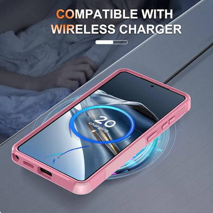 for Samsung Galaxy S26 Ultra Case with Screen Protector+Camera Lens Cover,Military Grade Heavy Duty Shockproof Phone Cover with Wrist Lanyard Strap for Samsung S26Ultra,Cute Pink