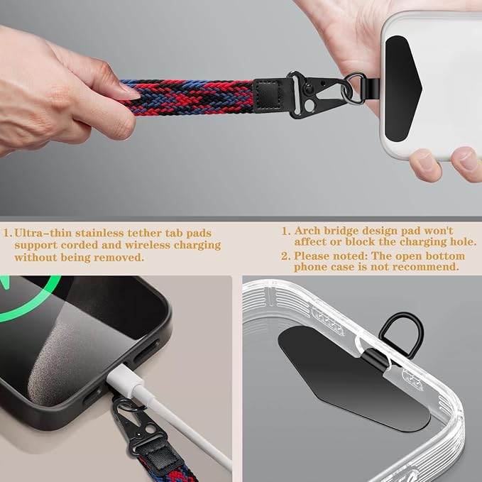 Stretchy Wristlet Keychain, Wrist Lanyard Strap Key Chain Holder to Hold Keys Wallet Phone ID Badge for Men Women