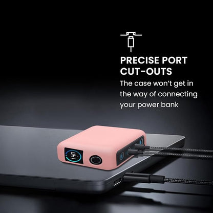 kwmobile Case Compatible with Anker Zolo 140W - Portable Powerbank Cover - External Battery Charger Bag, Shockproof - Dusty Pink