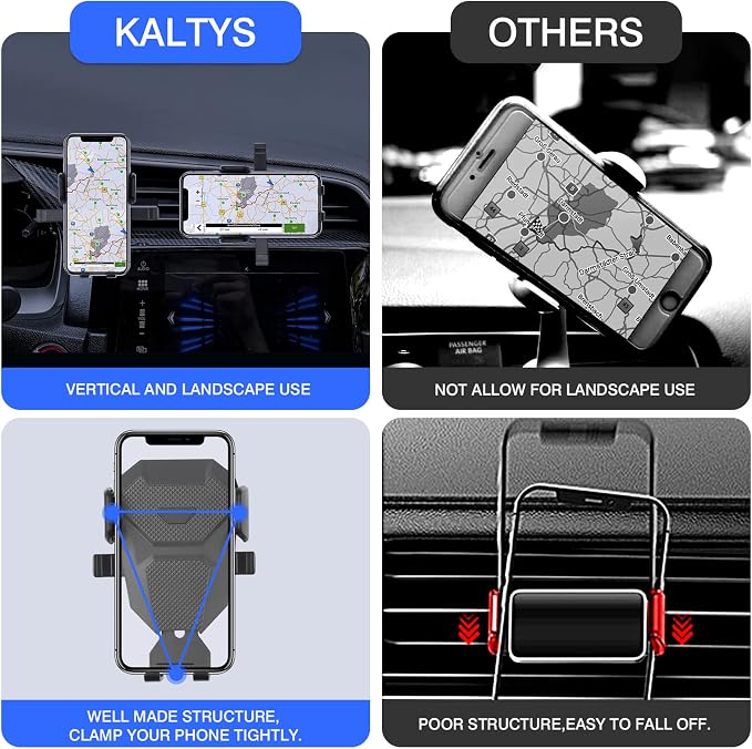 Karltys Car Phone Holder for Honda Civic 2016-2021 Accessories, 10th Gen. Civic Cell Phone Holer Air Vent Mount for 4-7 Inch Smartphones, Never Blocking Hands Free Thick Case Friendly Mobile Stand