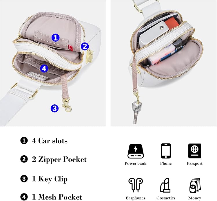 INICAT Small Sling Bag for Women Everyday & Travel Crossbody Bags Lightweight Cross Body Purses Vegan Leather