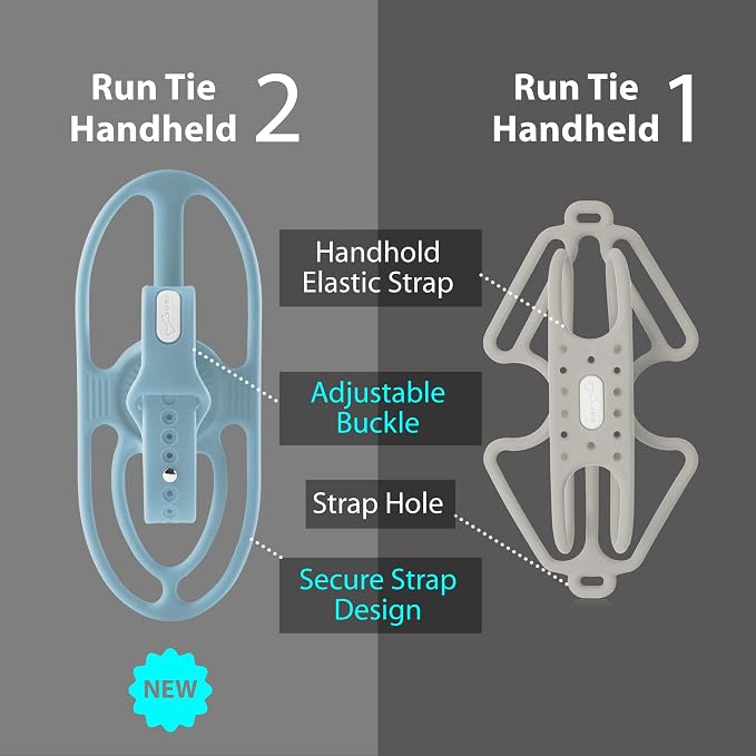 BONE Run Tie Handheld 2, Running Cell Phone Holder, 2-in-1 Handheld/Wristband Design, Adjustable & Skin-Friendly Silicone Strap for Workout, Sport Phone Carrier for Most Smartphone (Morandi Blue)