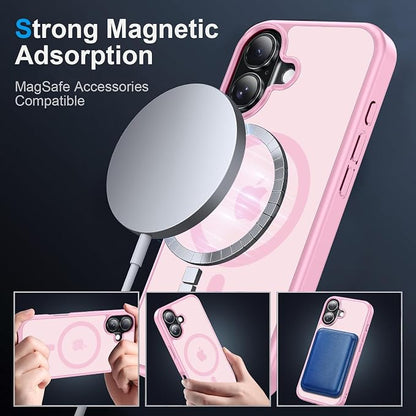 Strong Magnetic for iPhone 17 case [10Ft Military-Grade Protection] Compatible with fit MagSafe Shockproof Slim Thin Cover case for iPhone 17 6.3 inch, Light Pink
