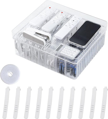Large Cord Storage Box with Lid, Plastic Stackable Desk Drawer Organizer for Home Office Supplies, Phone Charger, USB Cable, Battery, Stationery, Art Crafts, Makeup, Pencil Holder