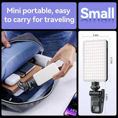 Selfie Light Phone Light Clip 129 LED RGB Lighting 10 Lighting Modes for iPhone Laptop Camera Portable Fill Light for Selfies Video Conferencing Photography TikTok YouTube Vlog Shooting
