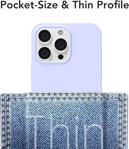for iPhone 16 Pro Case Silicone Compatible with Magsafe Case, Ultra Slim Thin Magnetic Phone Cases Mag Safe, Cute Soft Rubber Gel Matte Plain Wireless Charging Cover for Women, Purple Lavender