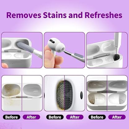 20-in-1 Cleaning Kit for Airpod Earbud Laptop Keyboard, Electronic Penlar Cleaning Kit Compatible with Computer PC Cell Phone, Charging Port
