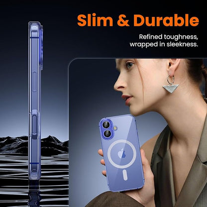 3 in 1 for iPhone 16 Case Clear with MagSafe, Not Yellowing, Screen Protector*1 Camera Lens Protector*1, Military-Grade Protection for iPhone 16 Phone Case 6.1 inch Clear