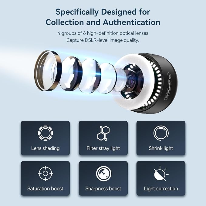 APEXEL 120X Phone Microscope Lens, Jewelers Loupe Magnifier with Eyecup/Illuminated LED Light/Universal Clip, Compatible with iPhone/Android Gems, Jewelry, Coins, Portable Mini Pocket Microscope
