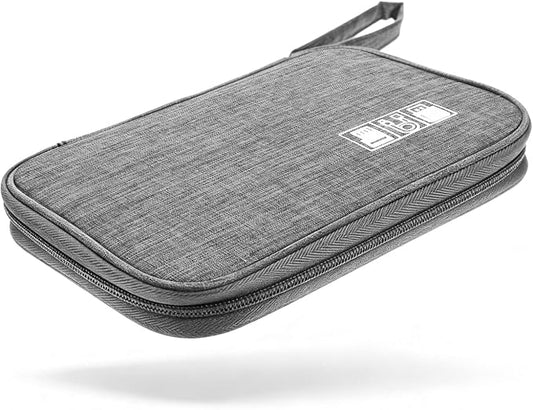 Yamrots Travel Cable Organizer, Electronic Organizer Travel Case, Portable Storage Bag for SD Card, Charger, Power Bank, Earphone (Grey)