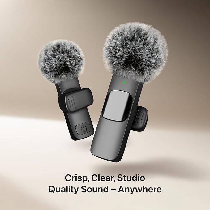 Mini Mic Pro - Wireless Microphone for iPhone & Android, Lavalier Microphone for Video Recording, Noise Cancelling Mic for Crystal Clear Recording, Content Creator, TikTok, Instagram