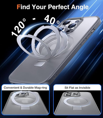 Chicfun 3-in-1 [Magnetic+Kickstand+Ring Holder] for iPhone 13 Pro Max Case Stand Ring Holder Compatible with MagSafe, Military Shockproof Protective iPhone 13 Pro Max Phone Case Kickstand Cover