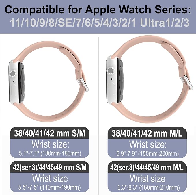 Faith Over Fear Watch Band compatible with Apple Watch Laser Engraved iWatch Band Silicone 38mm 40mm 41mm 42mm 44mm 45mm 49mm Strap Jesus Psalm Christian God (38/40/41/42mm S/M, Pink Sand)