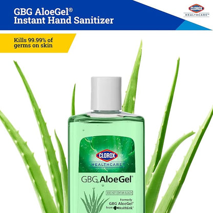 Clorox Healthcare GBG AloeGel Hand Sanitizer Gel, Bleach Free - Mini Hand Sanitizer Travel Size Gel for On-The-Go Travel Essentials - Sanitizing Solution for School Supplies & Office Use, 4 Fl Oz